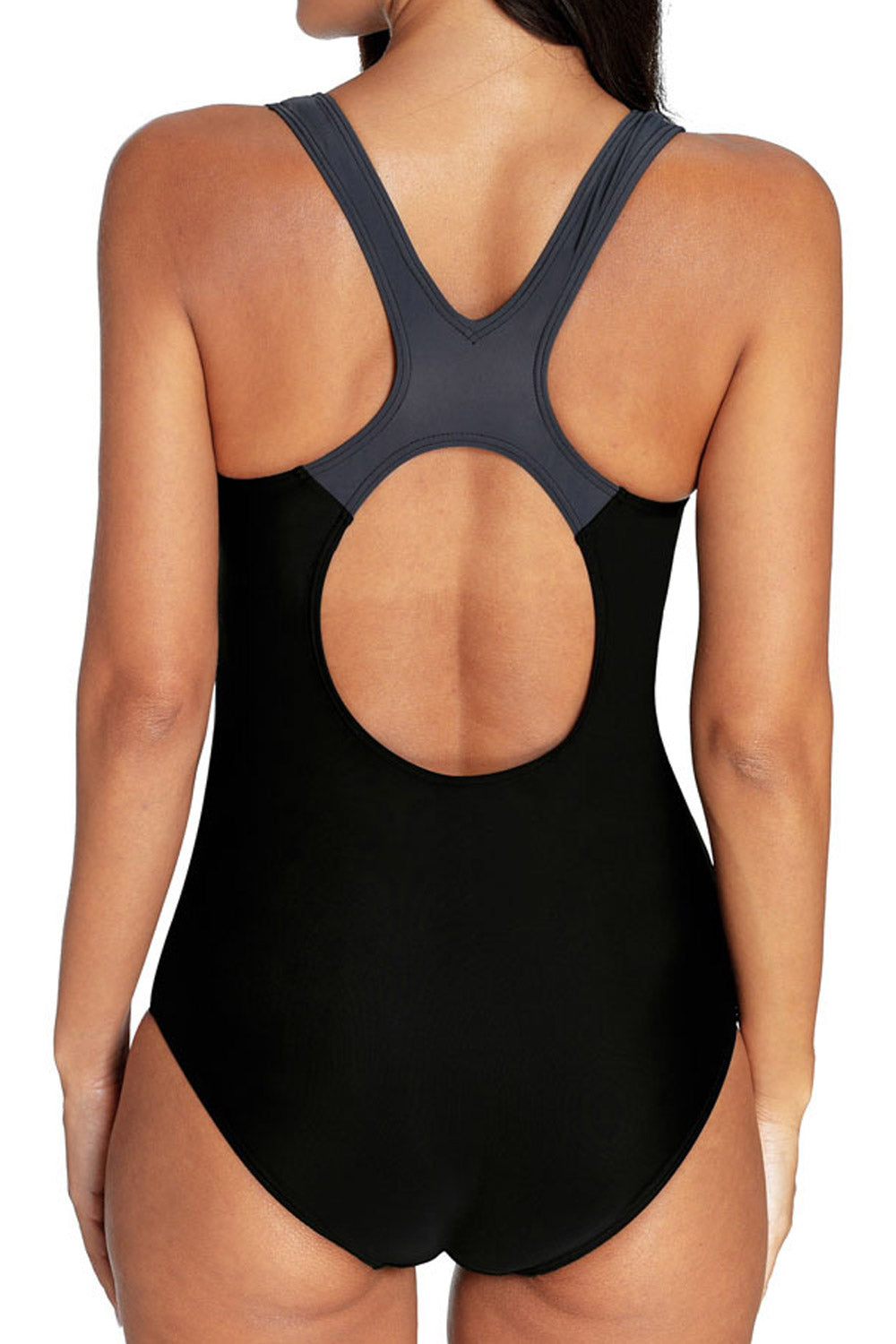 Women's Athletic Spaghetti Strap One Piece Training Swimsuit