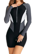 Women Rash Guard Sun Protection Beachwear Long Sleeve Diving Swimsuit