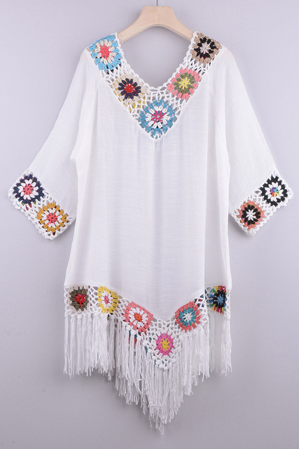 Women's Beach Bikini Cover Up With Fringe Trim Cover up