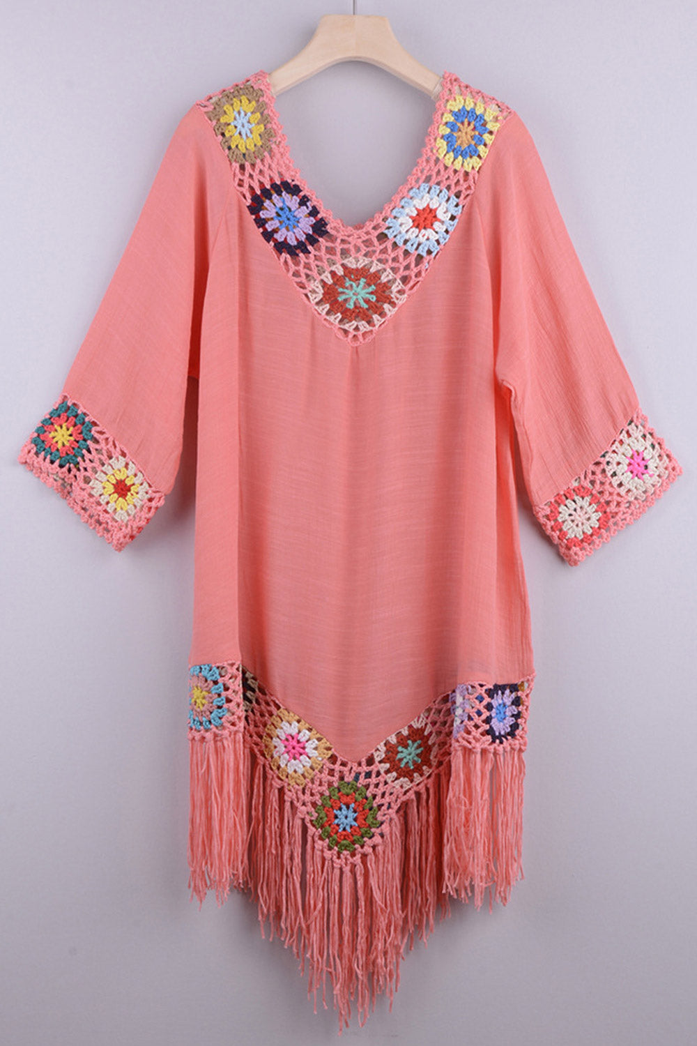 Women's Beach Bikini Cover Up With Fringe Trim Cover up