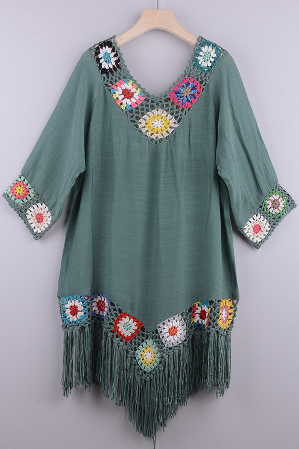 Women's Beach Bikini Cover Up With Fringe Trim Cover up