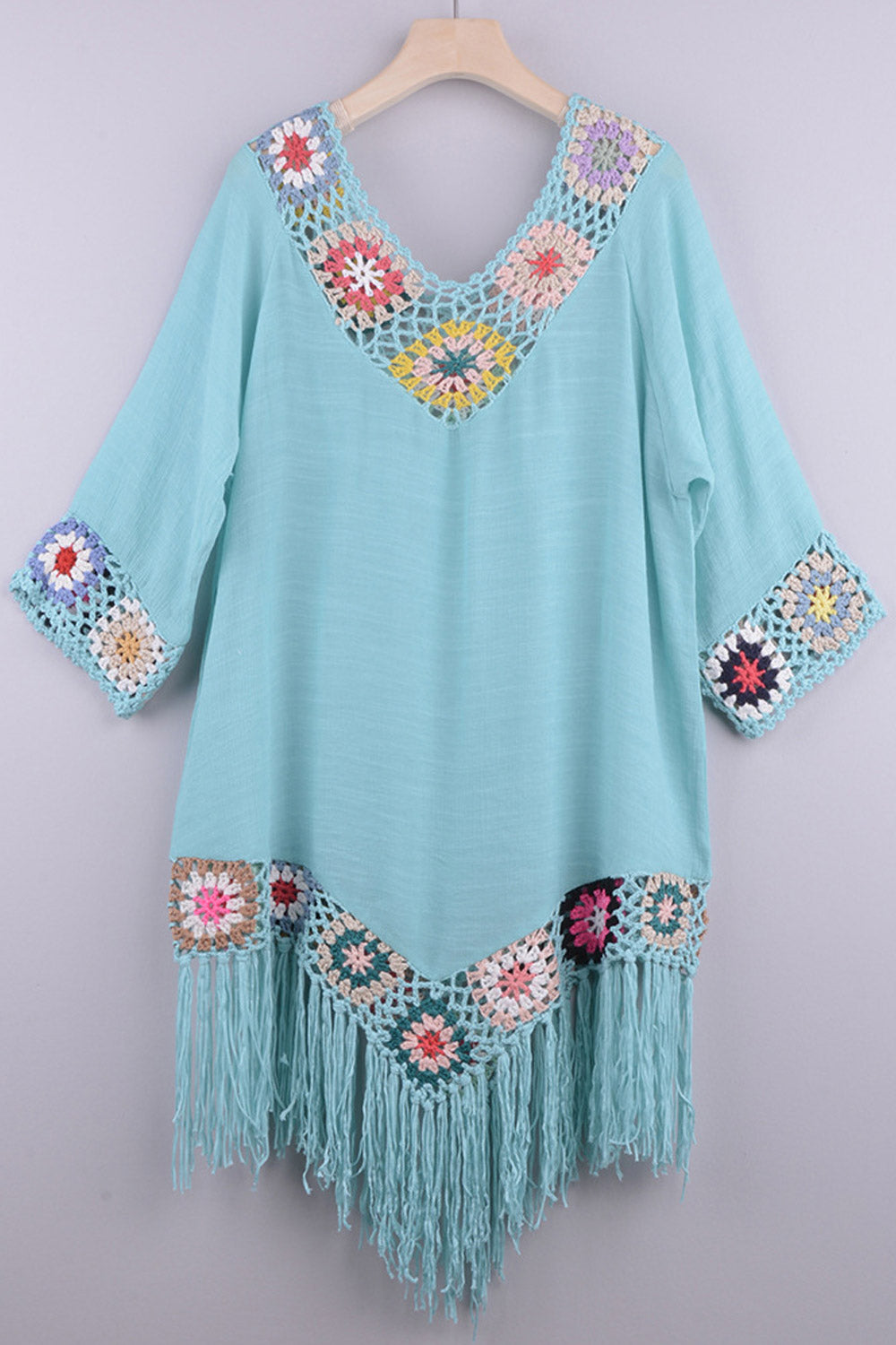 Women's Beach Bikini Cover Up With Fringe Trim Cover up