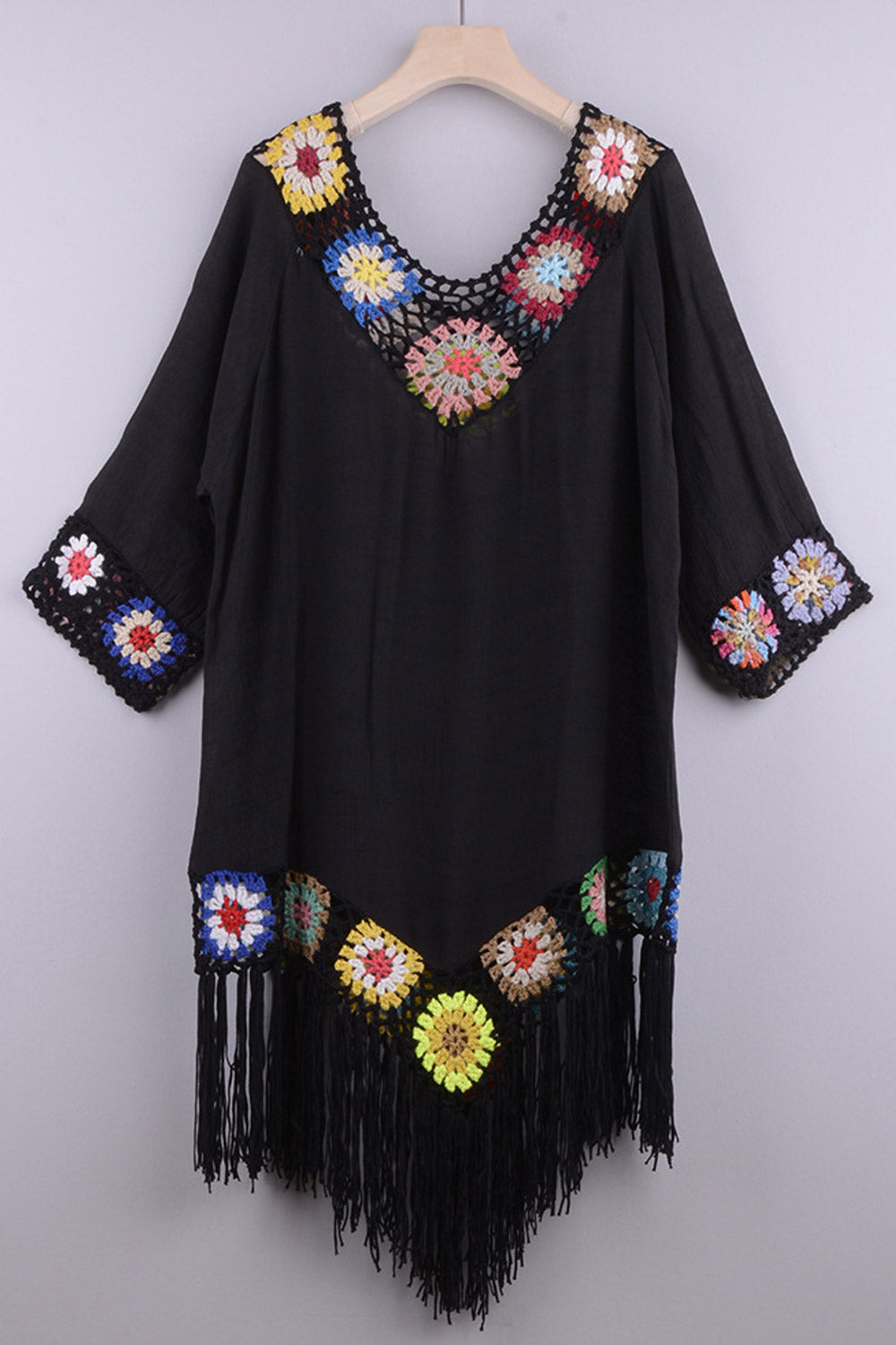 Women's Beach Bikini Cover Up With Fringe Trim Cover up