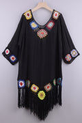 Women's Beach Bikini Cover Up With Fringe Trim Cover up