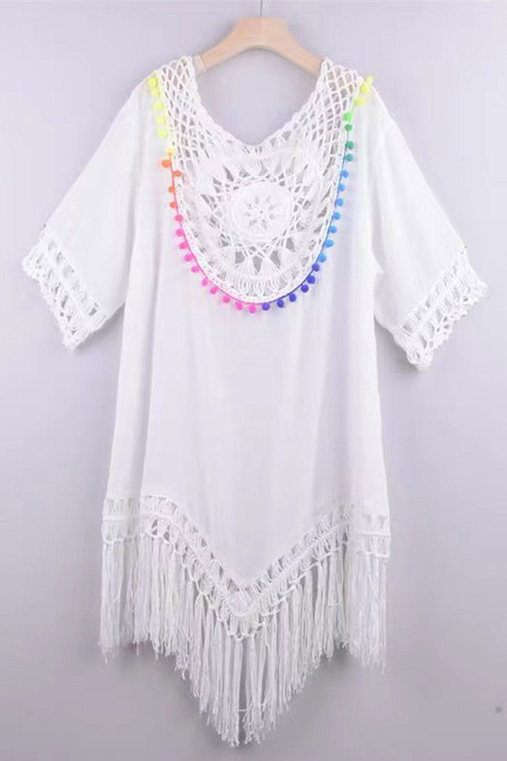 Women's Circular Spot Patchwork Polyester Cover-Up for Beach