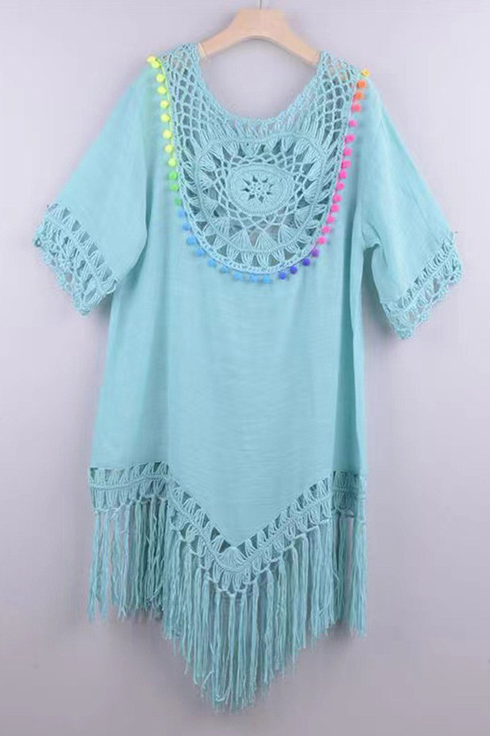 Women's Circular Spot Patchwork Polyester Cover-Up for Beach