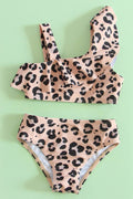 Baby Girls leopard print split Side cross-border Swimsuit