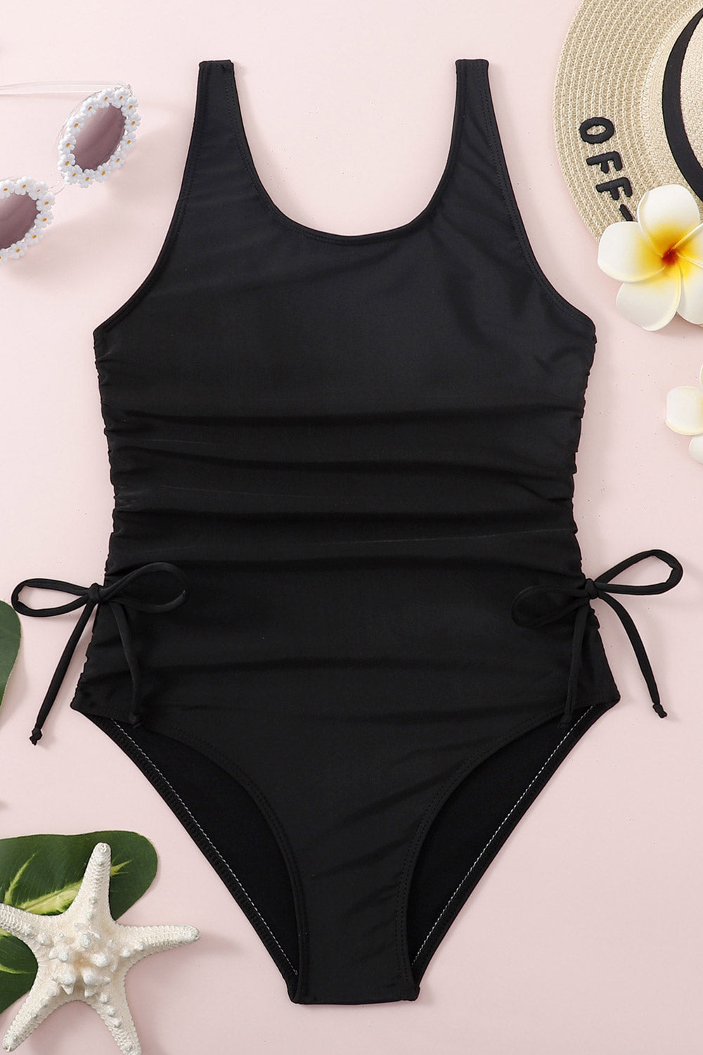 Kid Girls Fashion Solid Sleeveless One Piece Swimsuit