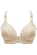 Women Plus Stylish Front Buckle No Underwire Mesh Light Lined Full Coverage Bra