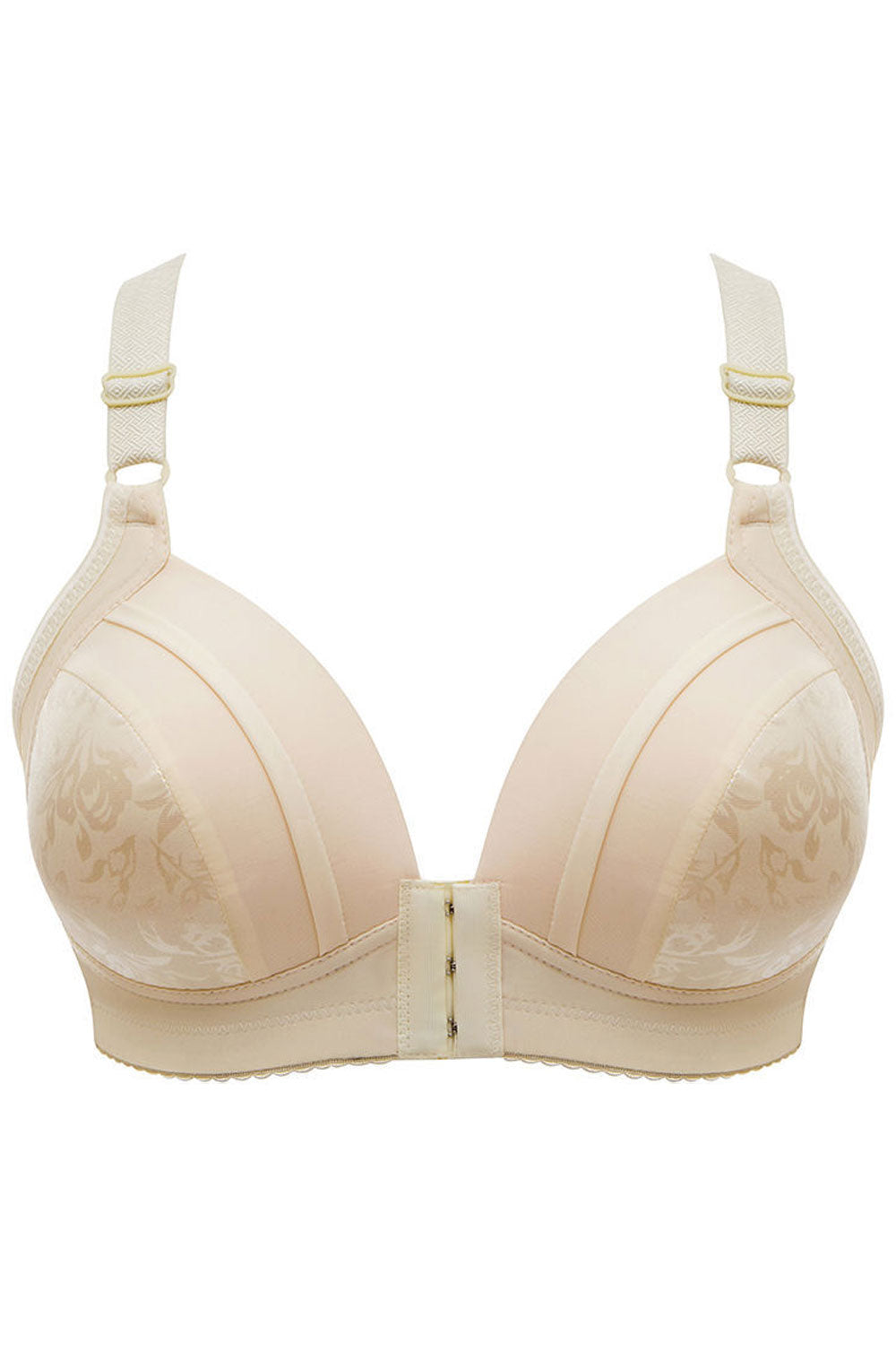 Women Plus Stylish Front Buckle No Underwire Mesh Light Lined Full Coverage Bra