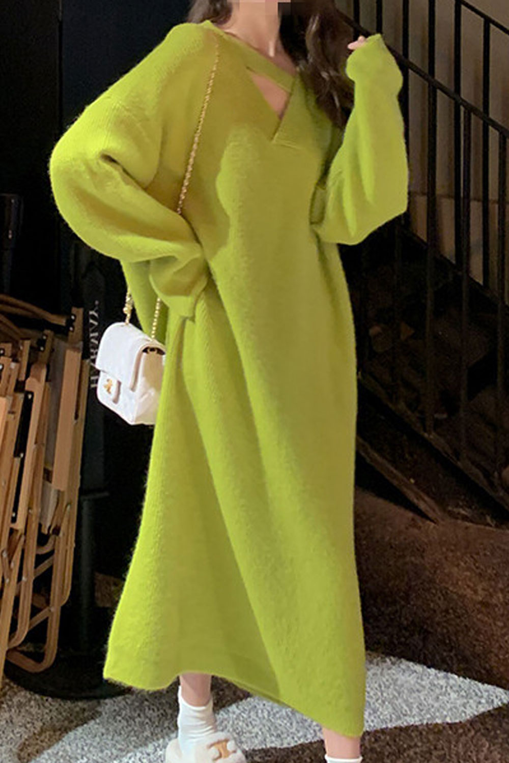 Women's Fashion Sweater Skirt Knitted Long Dress