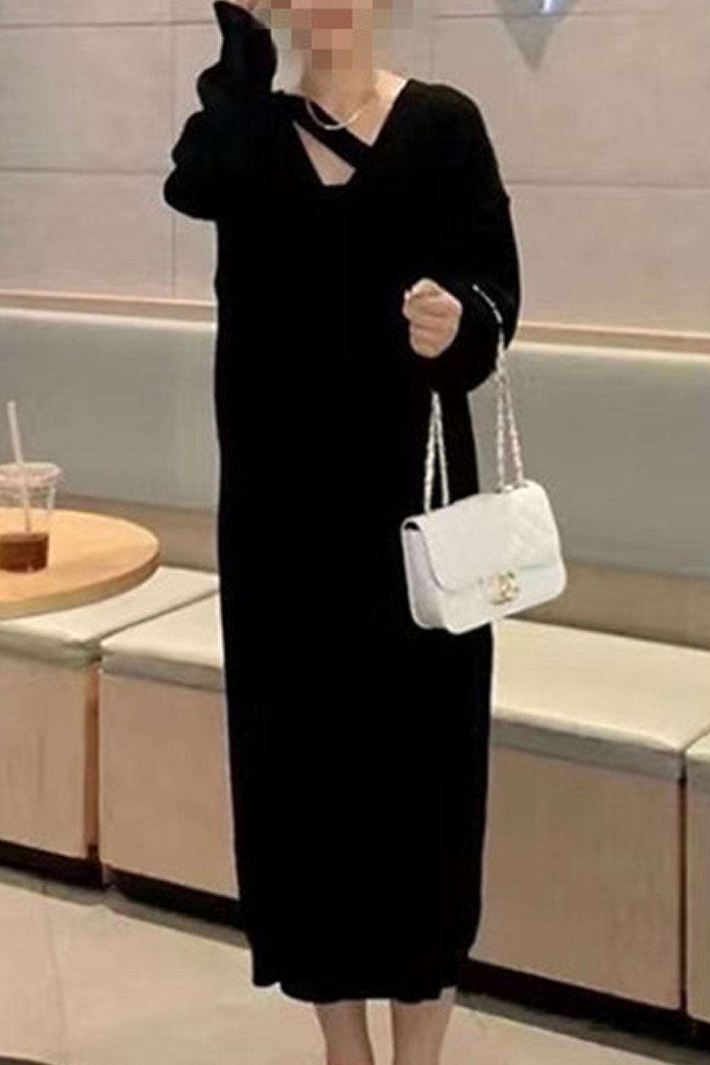 Women's Fashion Sweater Skirt Knitted Long Dress
