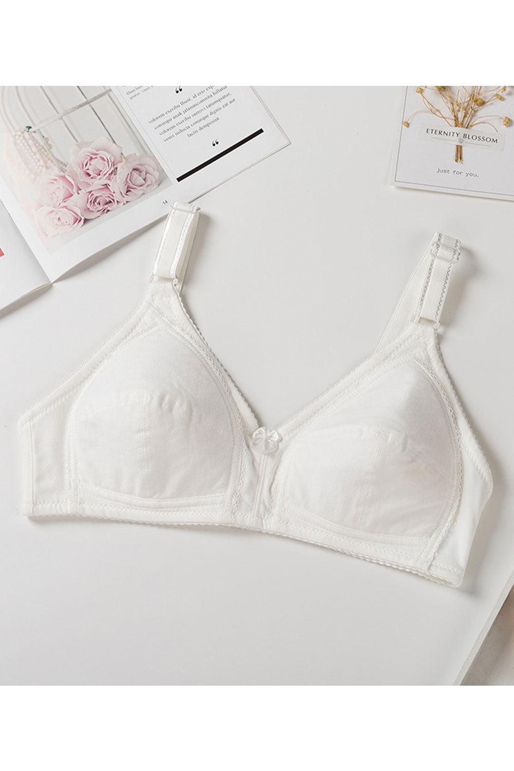 Women New Beautiful, Shaped, Gathered, Breathable, Lifted, Sweat Absorbent, Comfortable, Fixed Shoulder Straps Back Three Rows O