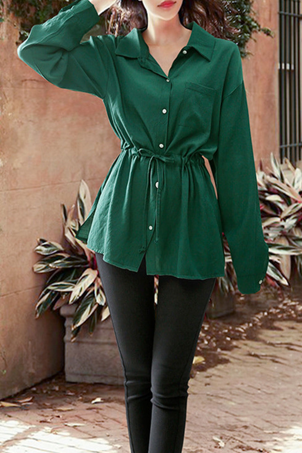 Women Autumn Solid Color Stylish Top