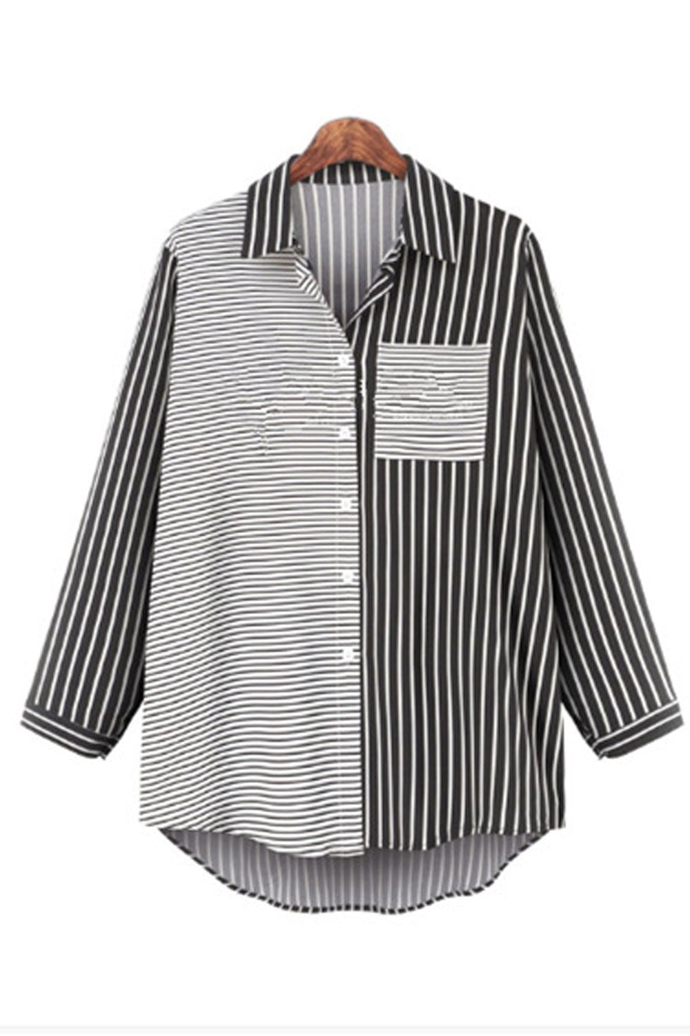 Women Stylish Striped Pattern Constrast Color Top