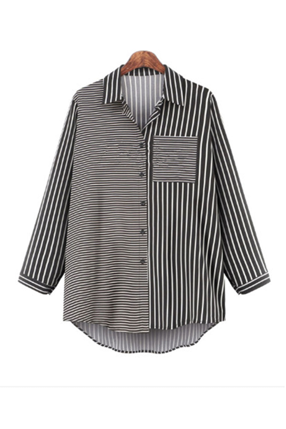 Women Stylish Striped Pattern Constrast Color Top