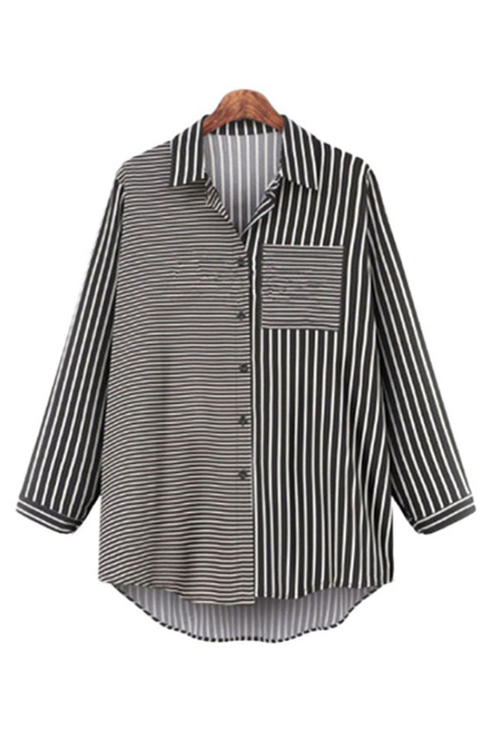 Women Stylish Striped Pattern Constrast Color Top