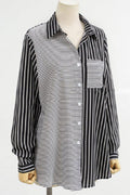 Women Stylish Striped Pattern Constrast Color Top