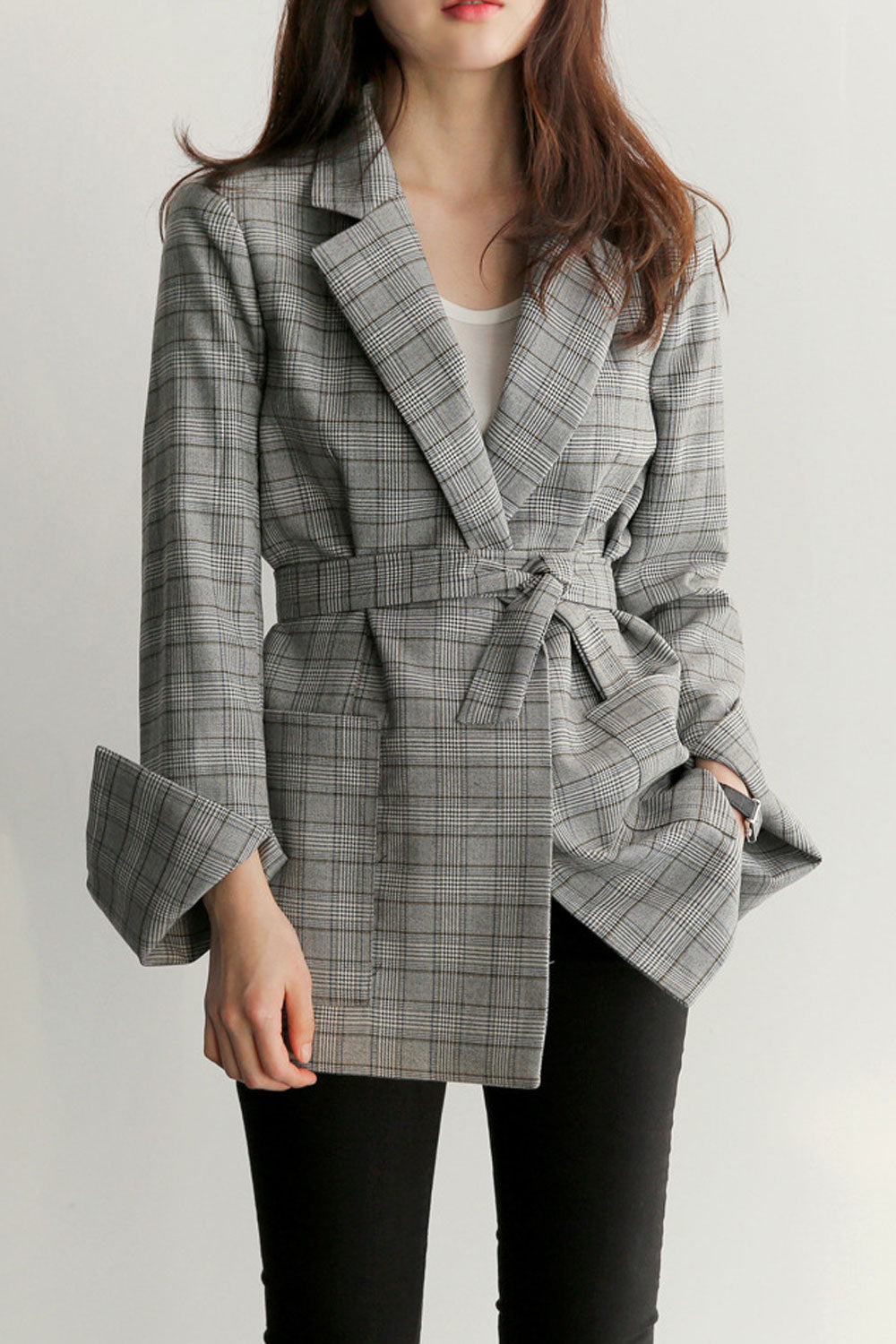 Women Breathable & Warm Lattice Pattern Stylish Coat