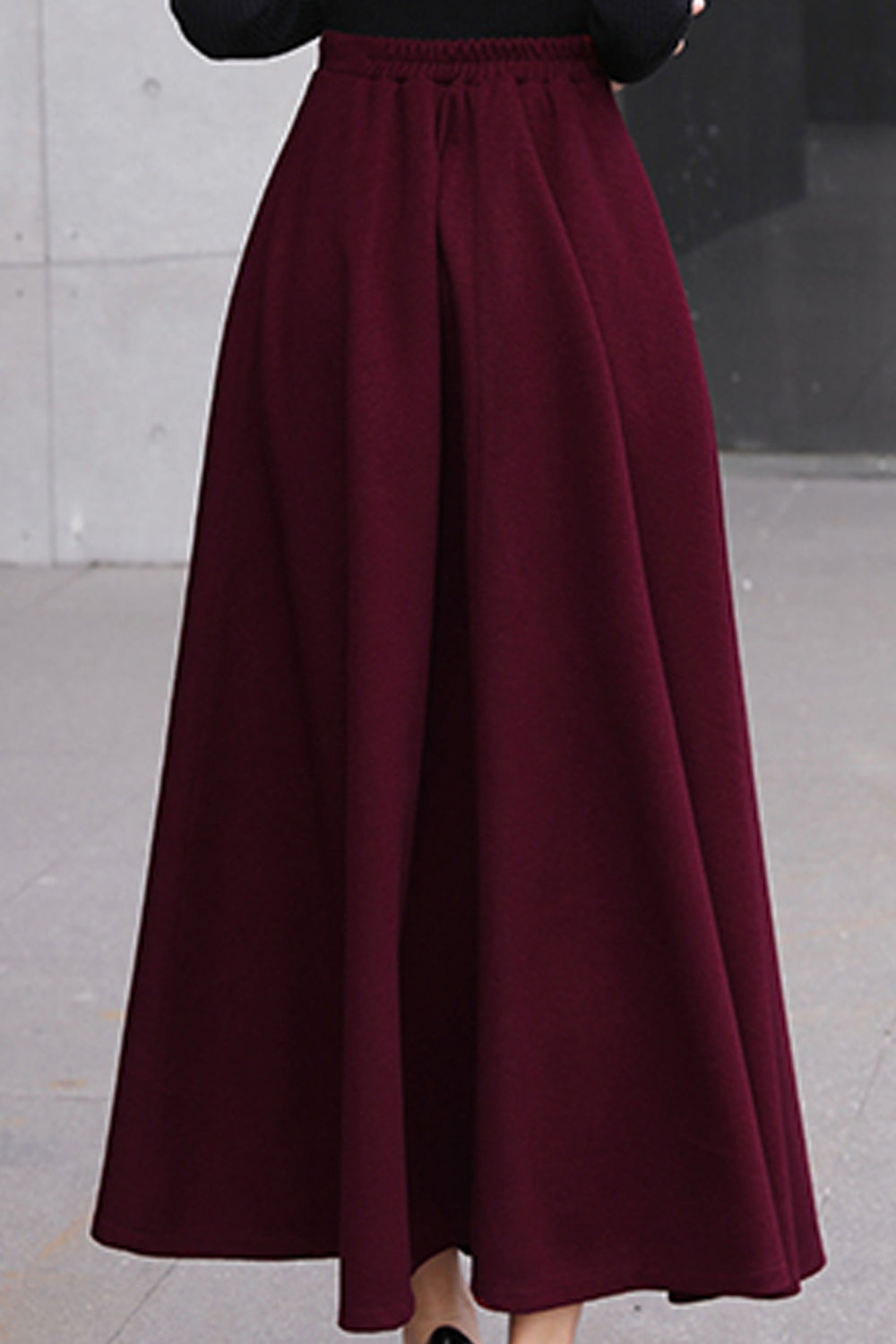 Women Fashion Solid Thick & Warm Long Winter Skirt