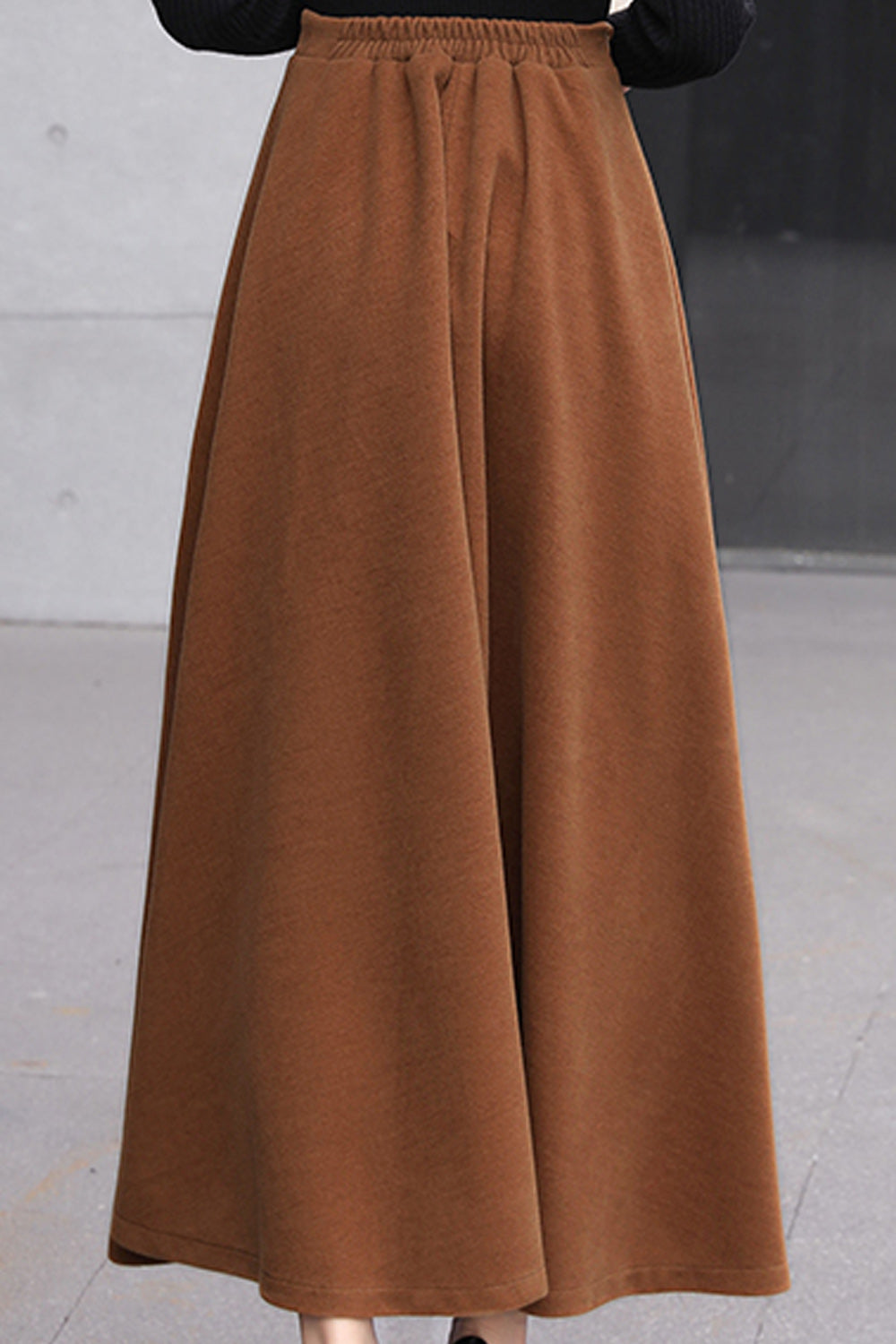 Women Fashion Solid Thick & Warm Long Winter Skirt