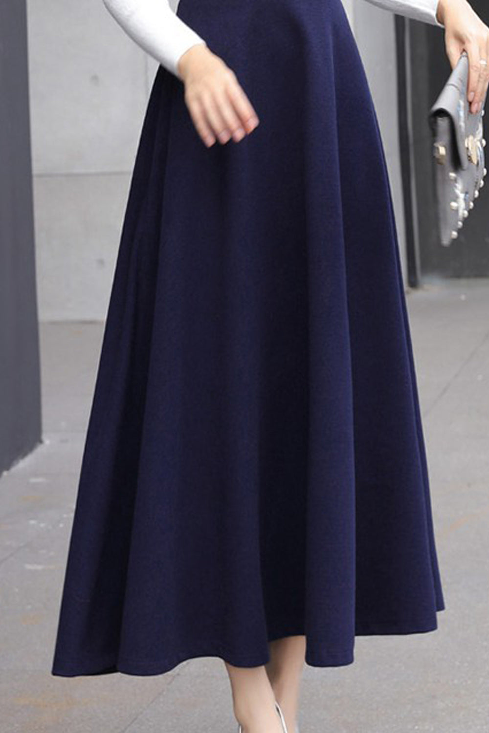 Women Fashion Solid Thick & Warm Long Winter Skirt