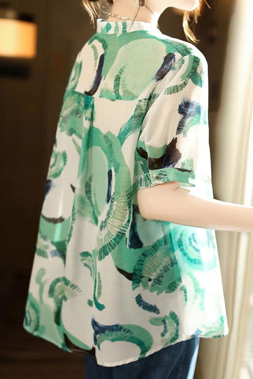 Women's Summer V-neck Breathable Thin Short-Sleeved Top