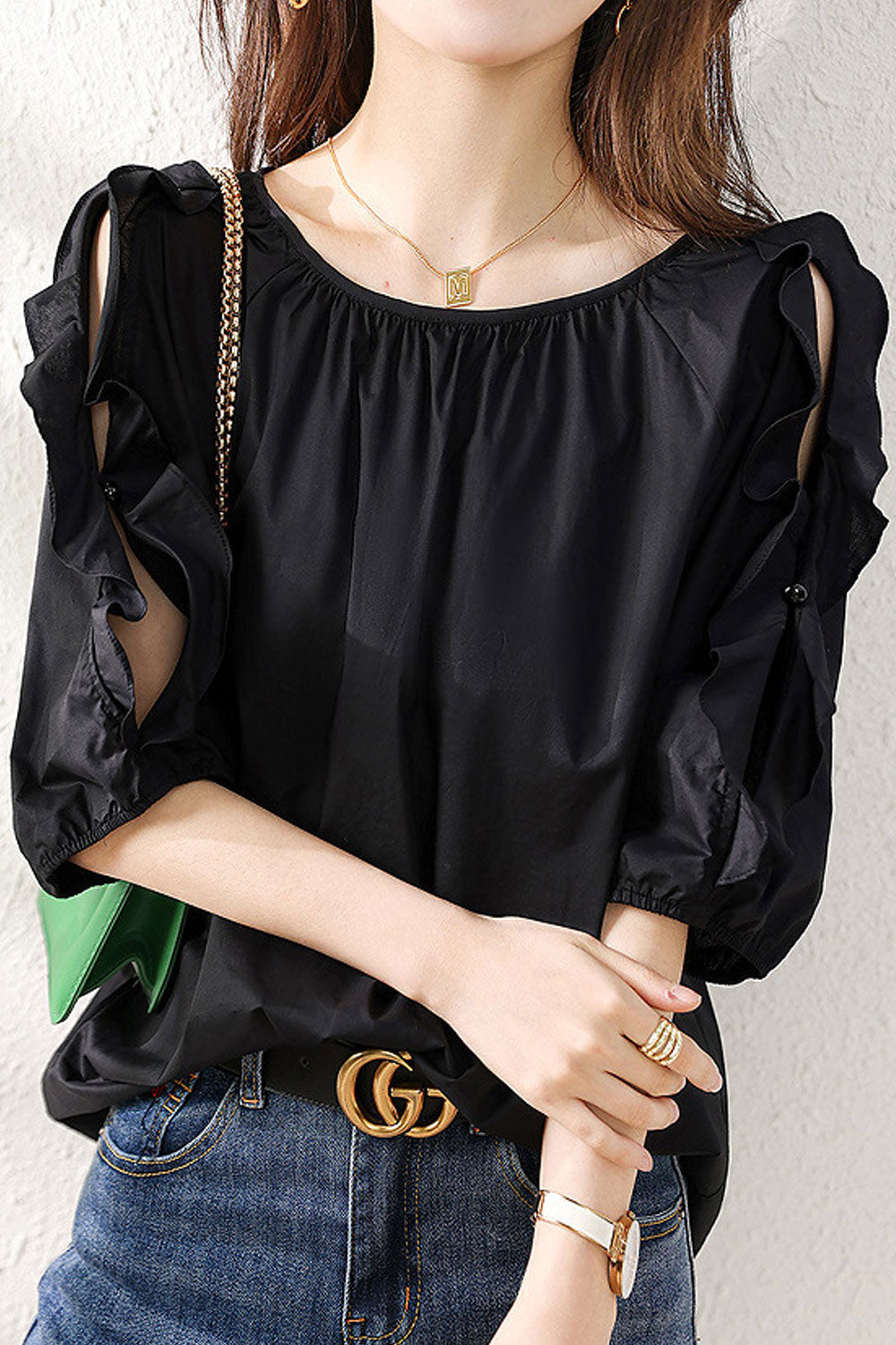Women's Fashion Sweet Puff Sleeve Cute Doll Shirt