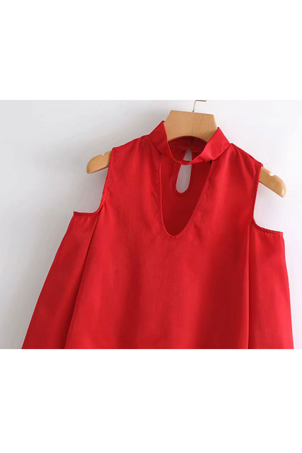 Women Fashion Solid Color Strapless Long Sleeves Short Top