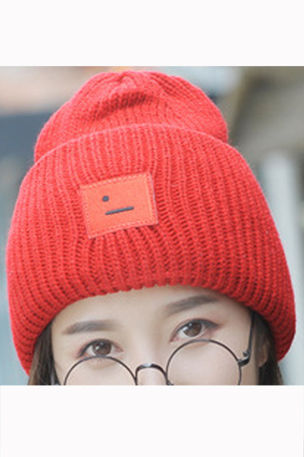 Women Solid Color Stripe Pattern Fashionable Warm Cap