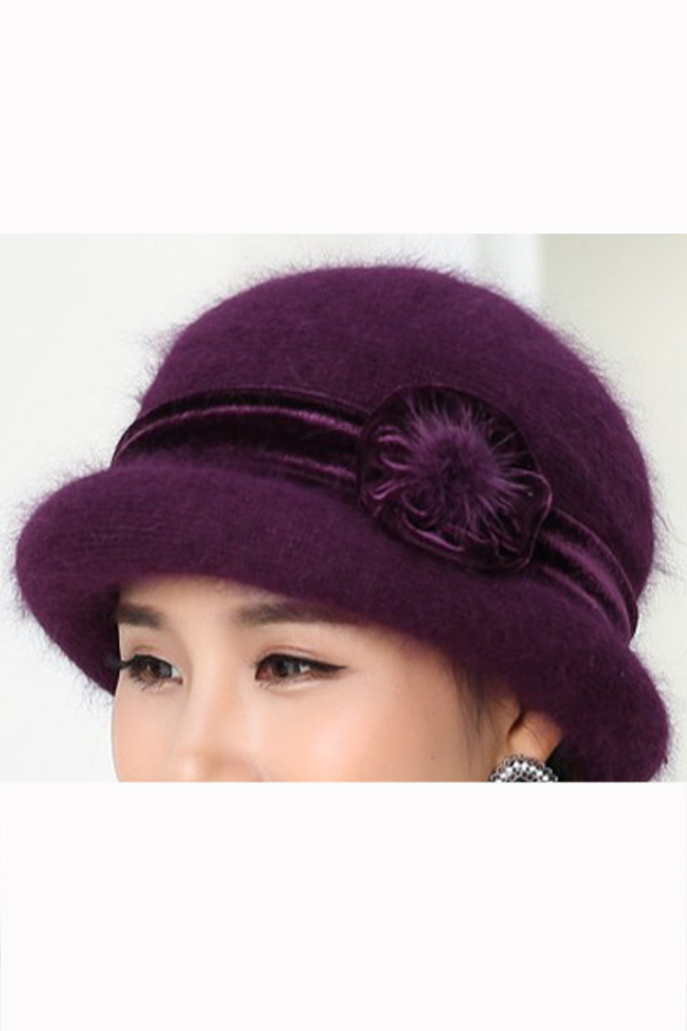 Women Solid Color Basin Autumn & Winter Cap