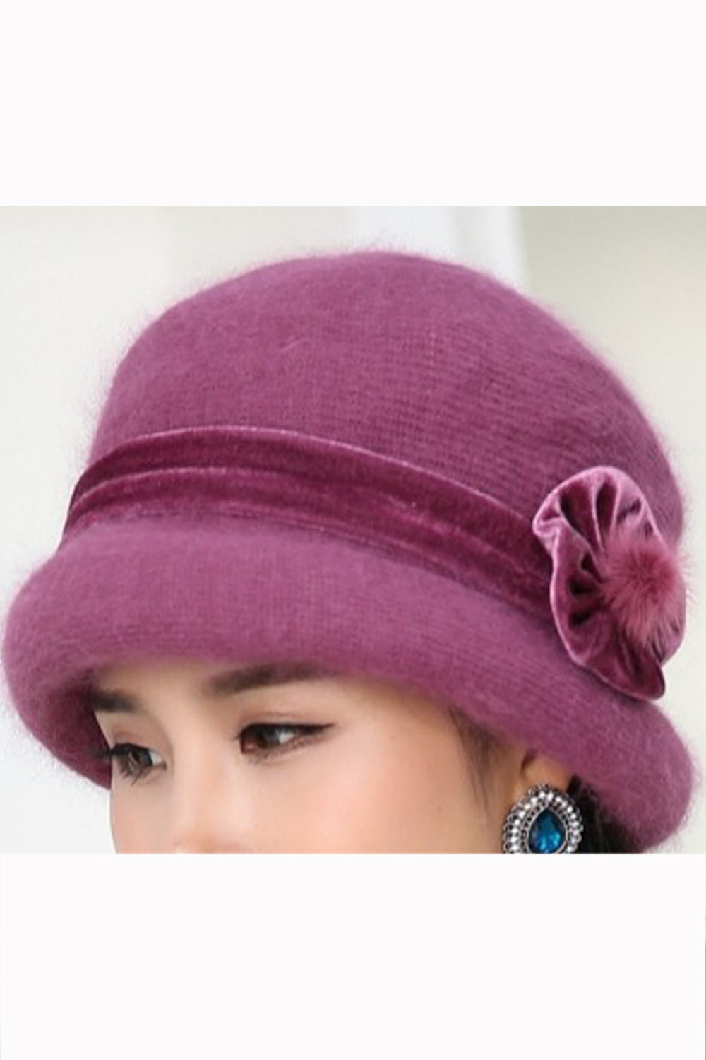 Women Solid Color Basin Autumn & Winter Cap