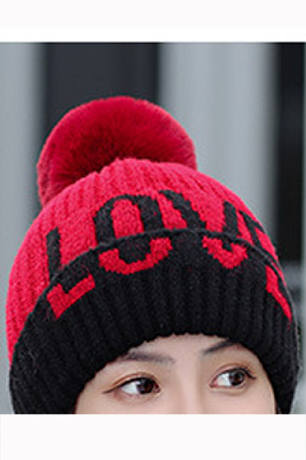 Women Elegant Contrast Color Two Piece Scarf Set Warm Cap