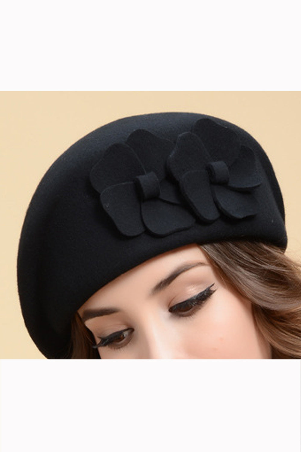 Women Solid Color Beret Fashionable Warm Cap