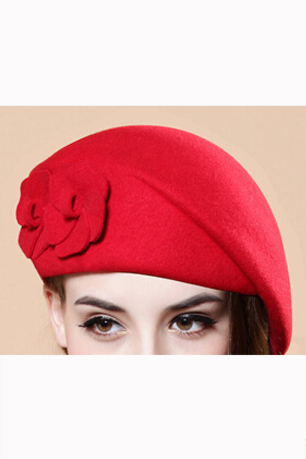 Women Solid Color Beret Fashionable Warm Cap