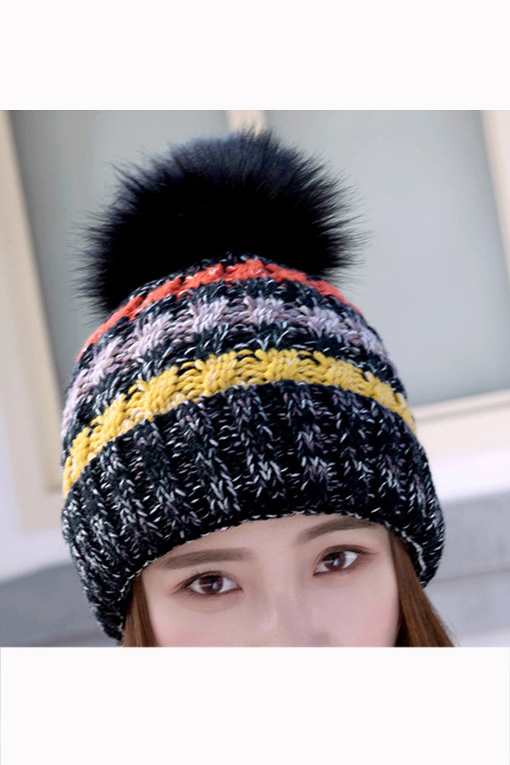 Women Beautiful Contrast Color Autumn & Winter Breathable Cap