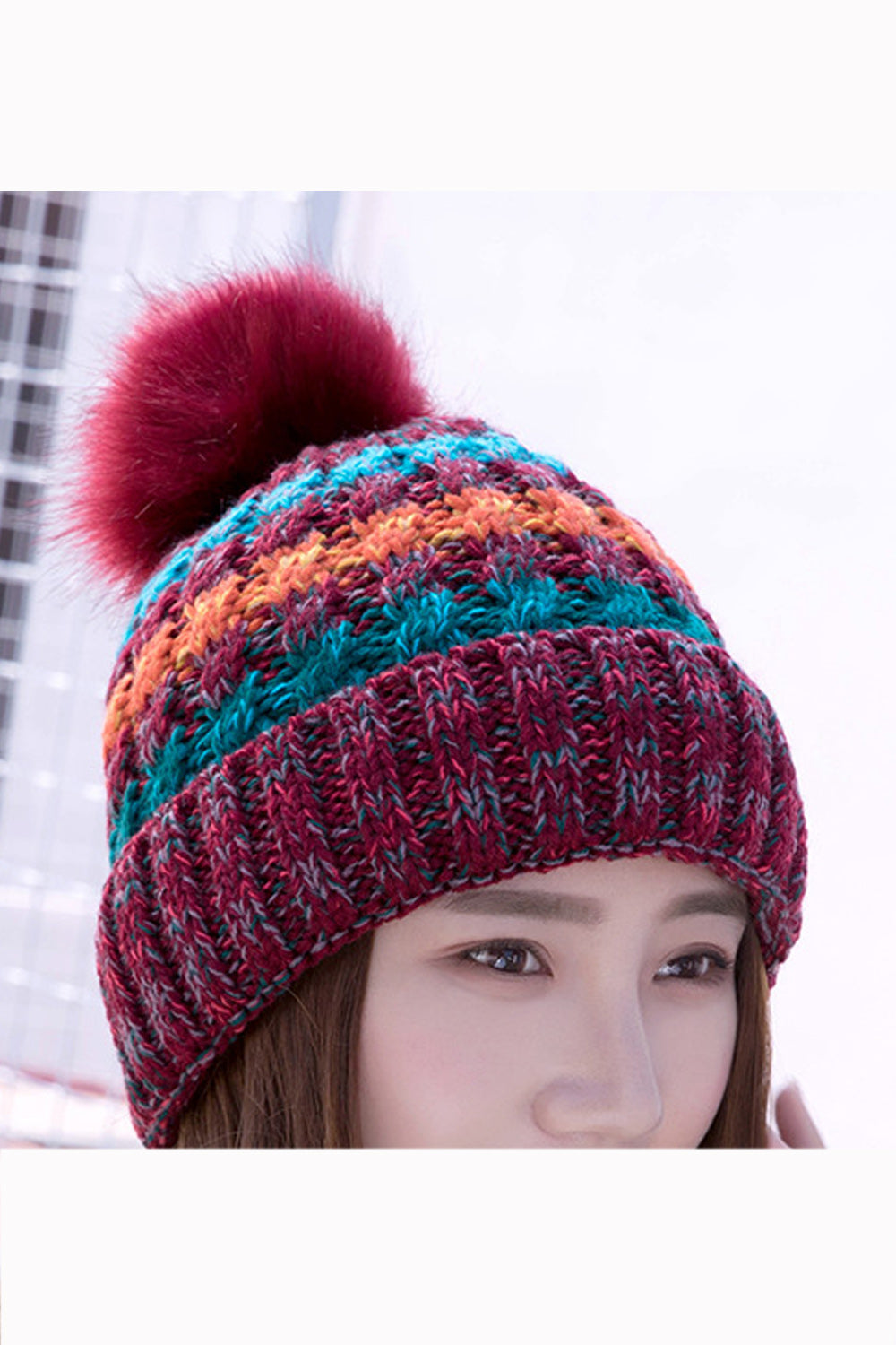 Women Beautiful Contrast Color Autumn & Winter Breathable Cap