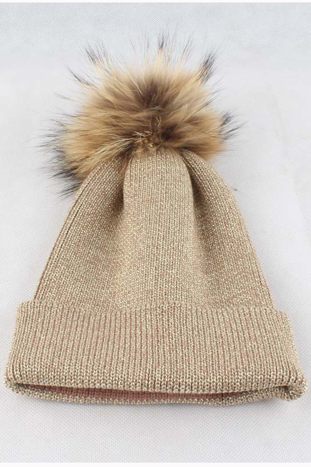 Women Winter Solid Color Hair Ball Decorated Warm Cap