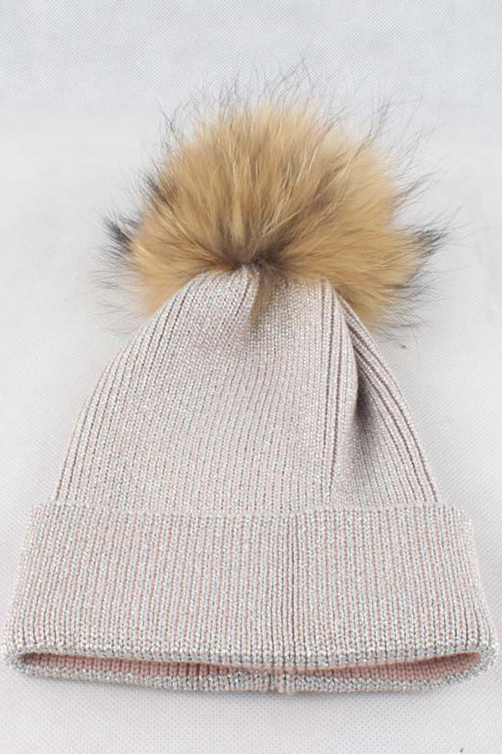 Women Winter Solid Color Hair Ball Decorated Warm Cap