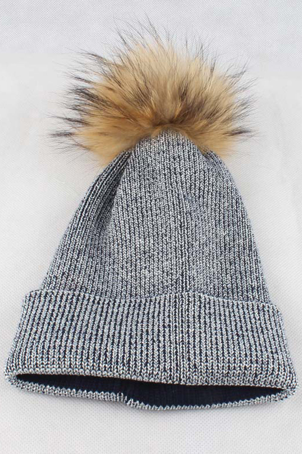 Women Winter Solid Color Hair Ball Decorated Warm Cap