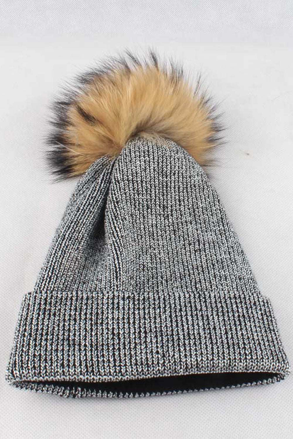 Women Winter Solid Color Hair Ball Decorated Warm Cap