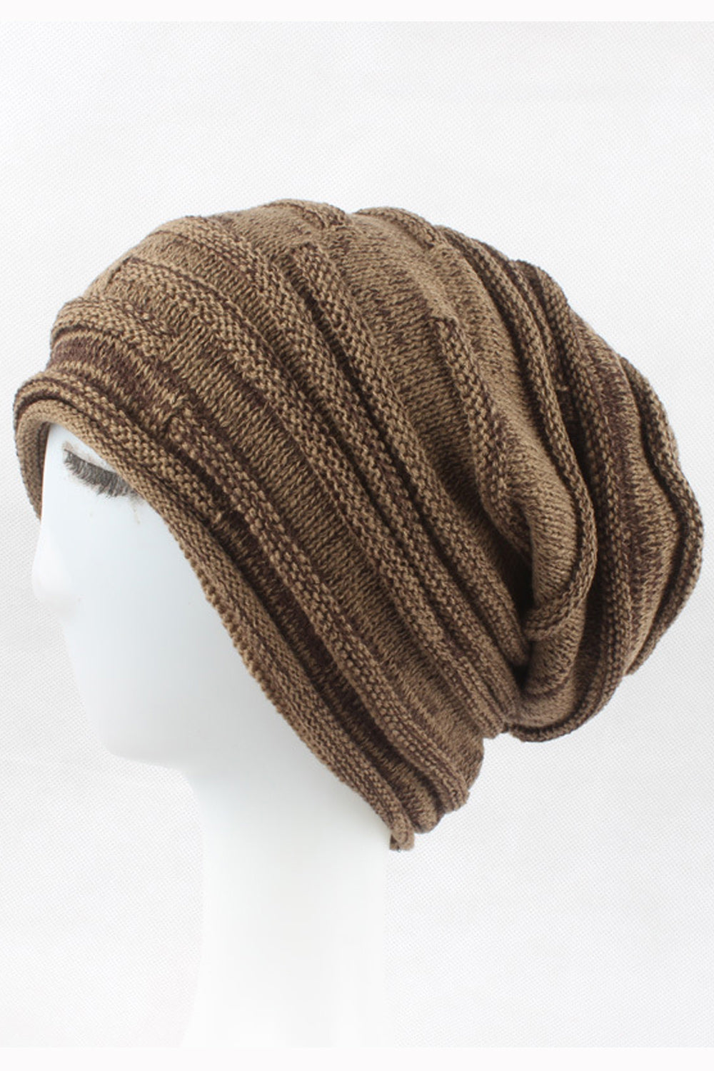 Women Elegant Solid Color Knitted Wool Warm Cap