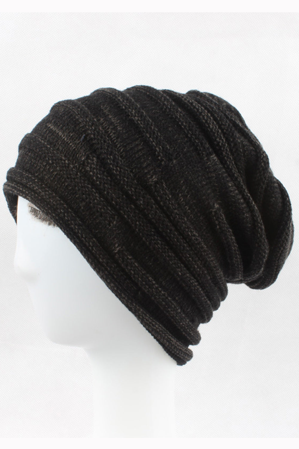 Women Elegant Solid Color Knitted Wool Warm Cap