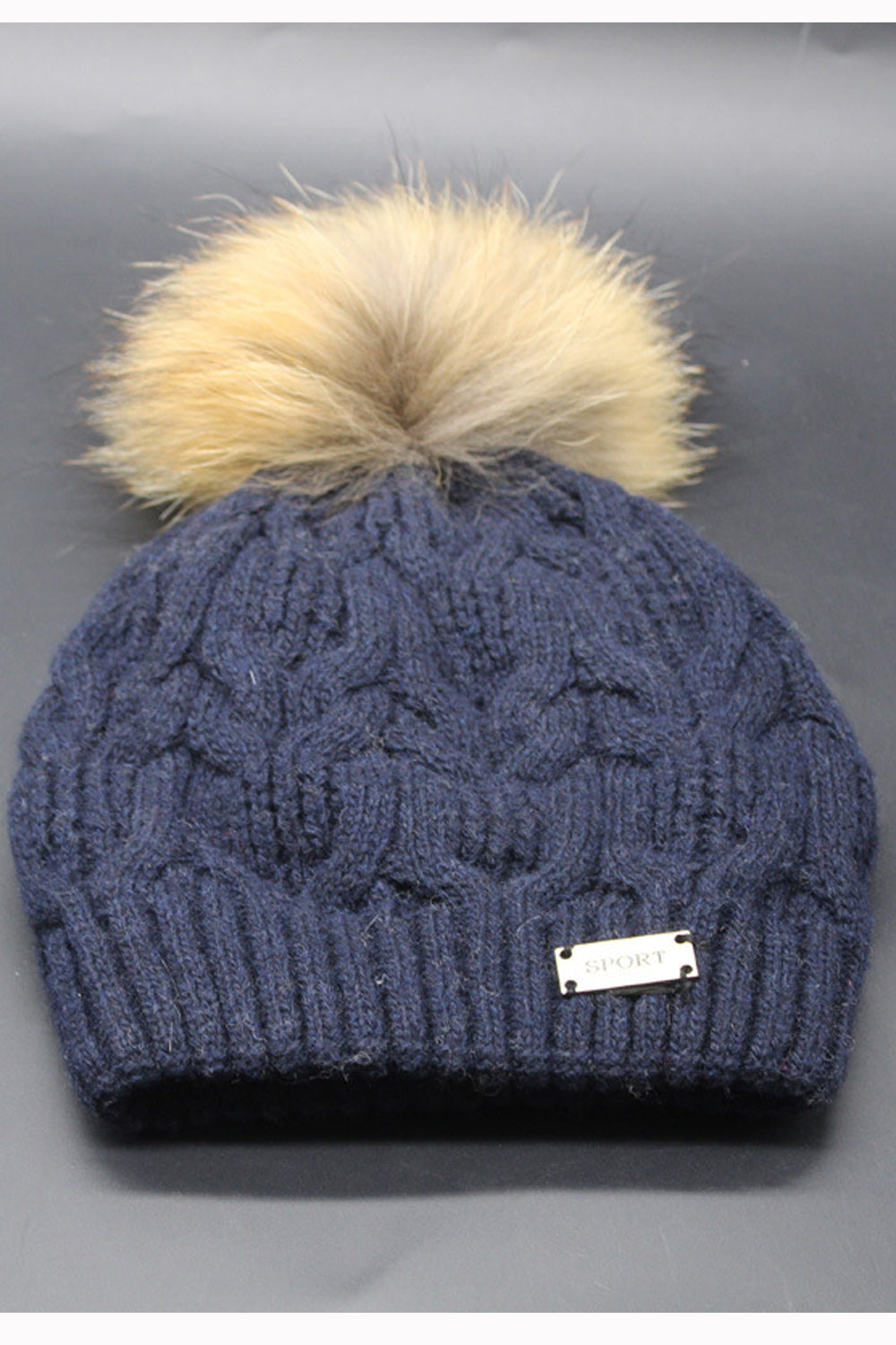 Women Solid Color Warm Hair Ball Decorated Winter Cap