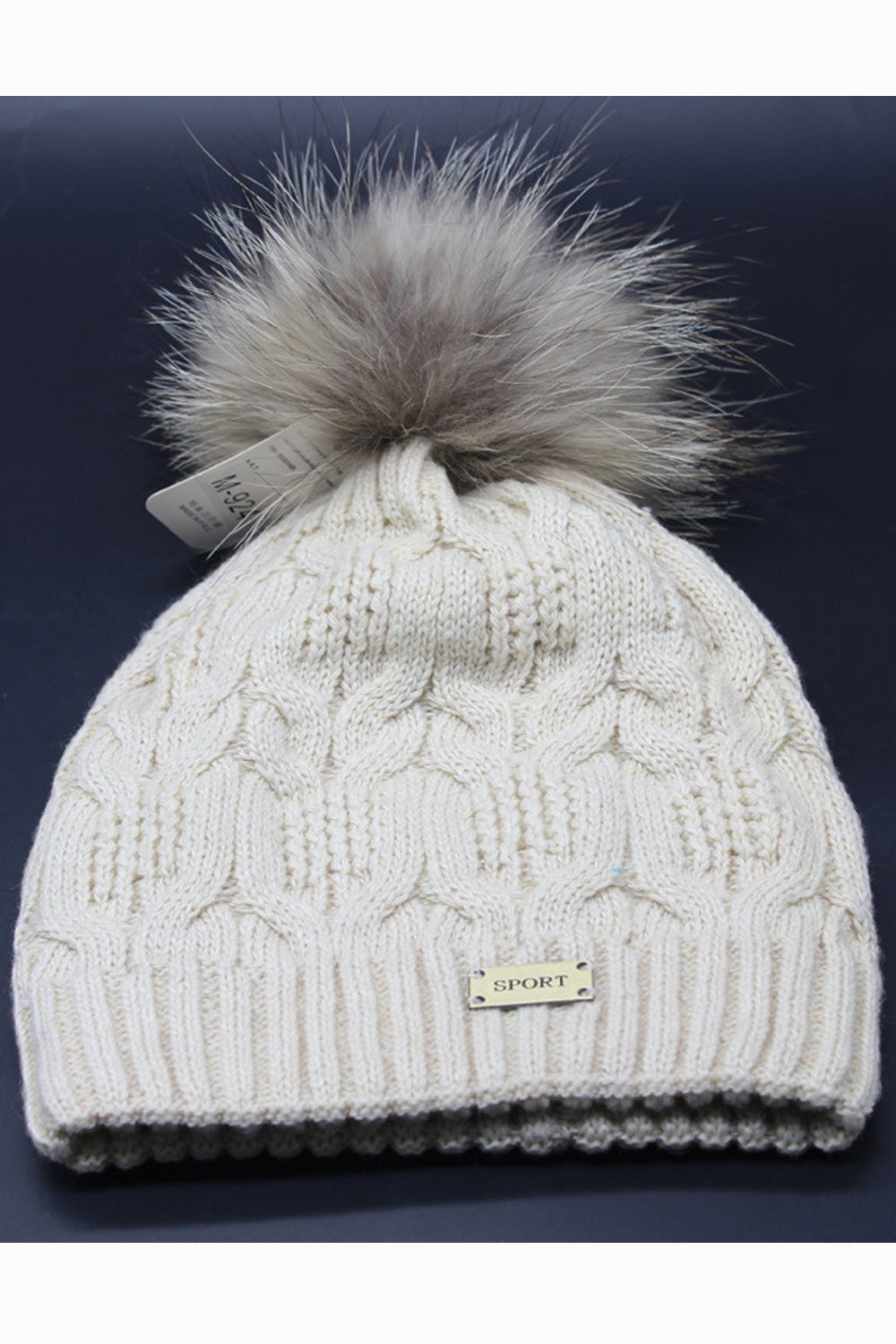 Women Solid Color Warm Hair Ball Decorated Winter Cap