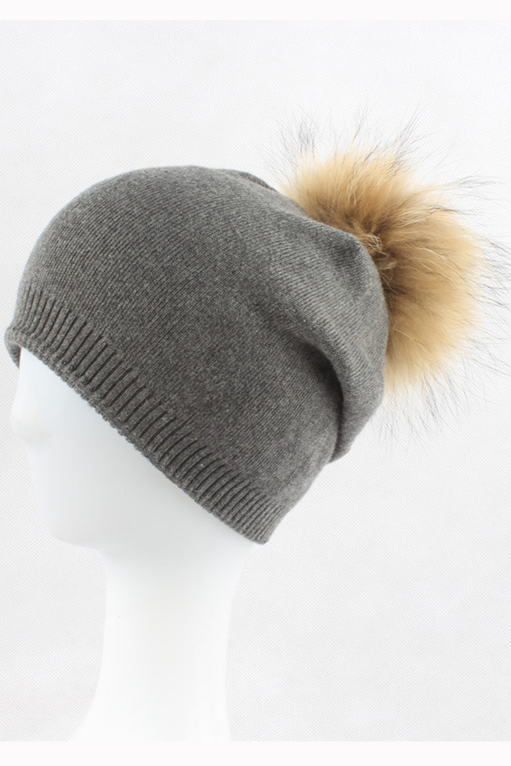 Women Solid Color Light Weight Hair Ball Decorated Warm Cap