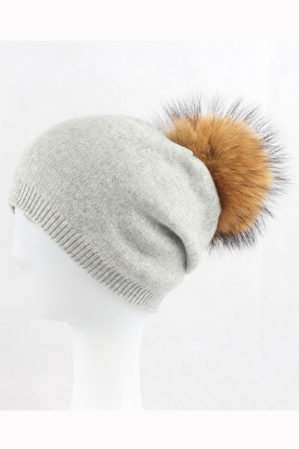 Women Solid Color Light Weight Hair Ball Decorated Warm Cap