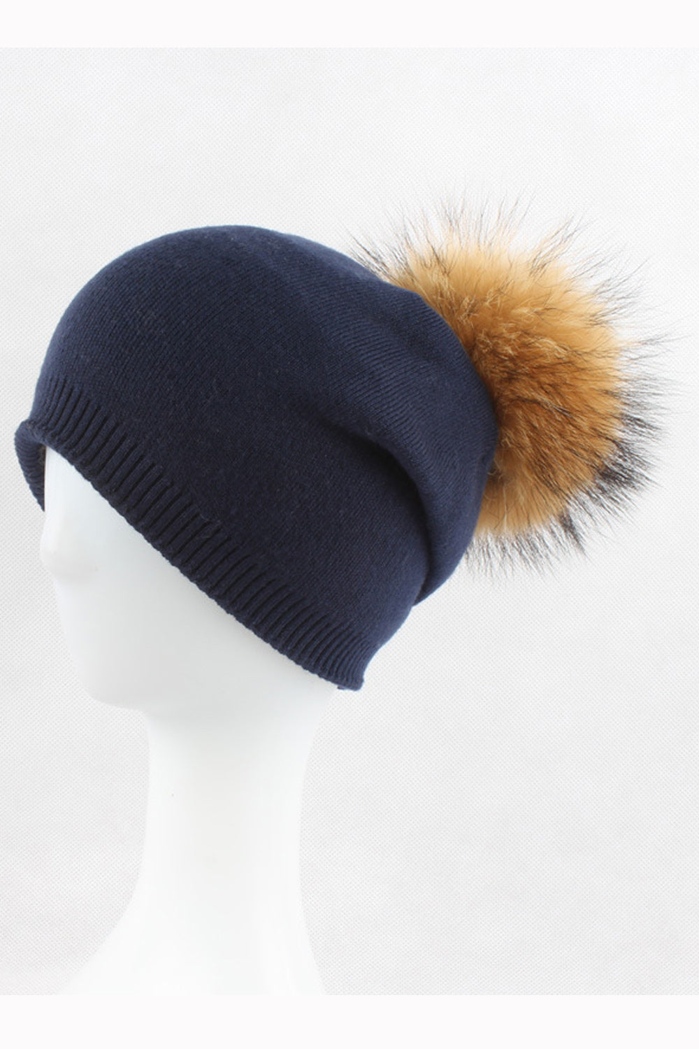 Women Solid Color Light Weight Hair Ball Decorated Warm Cap