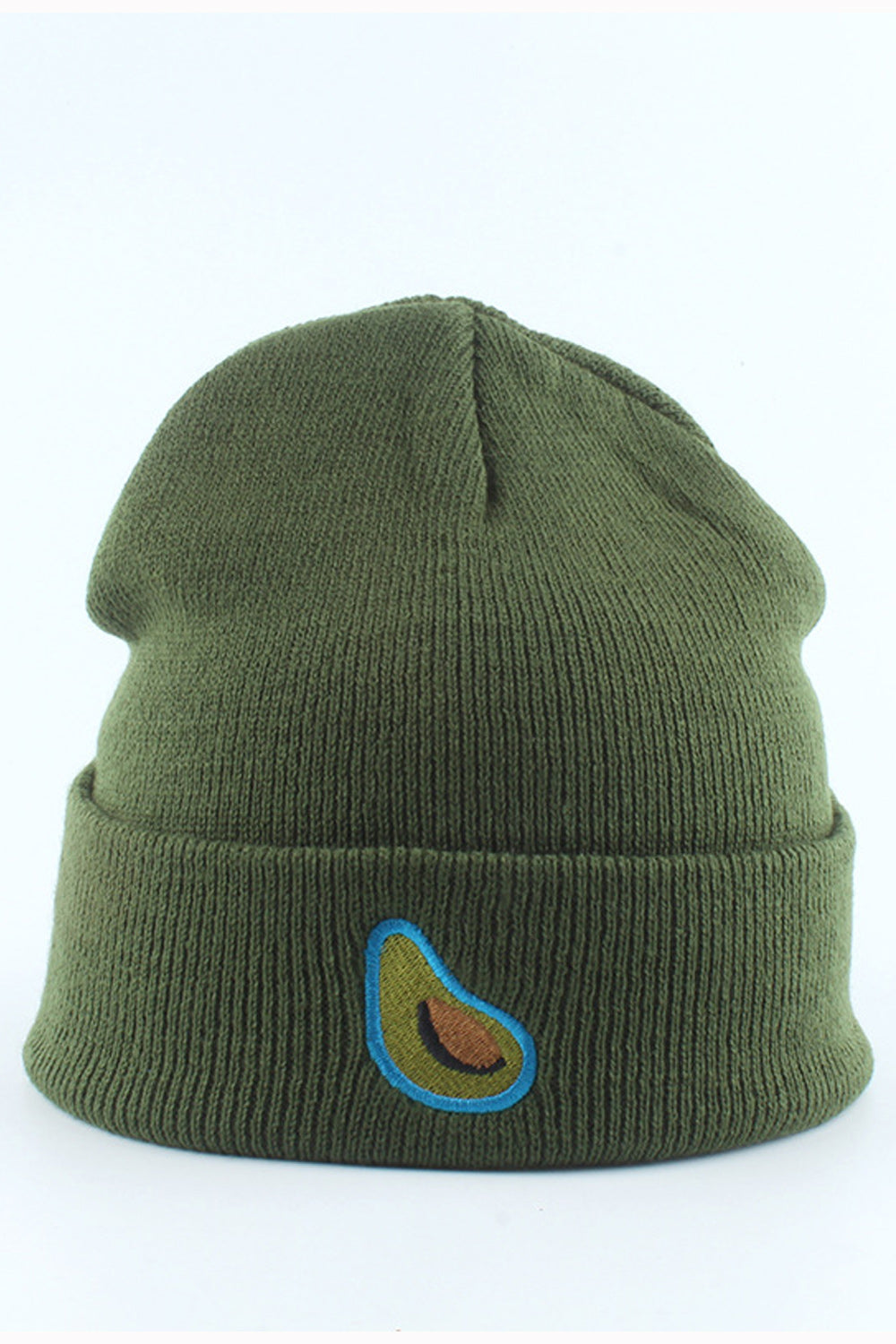 Women Elegant Solid Color Avocado Embroidered Comfortable Cap