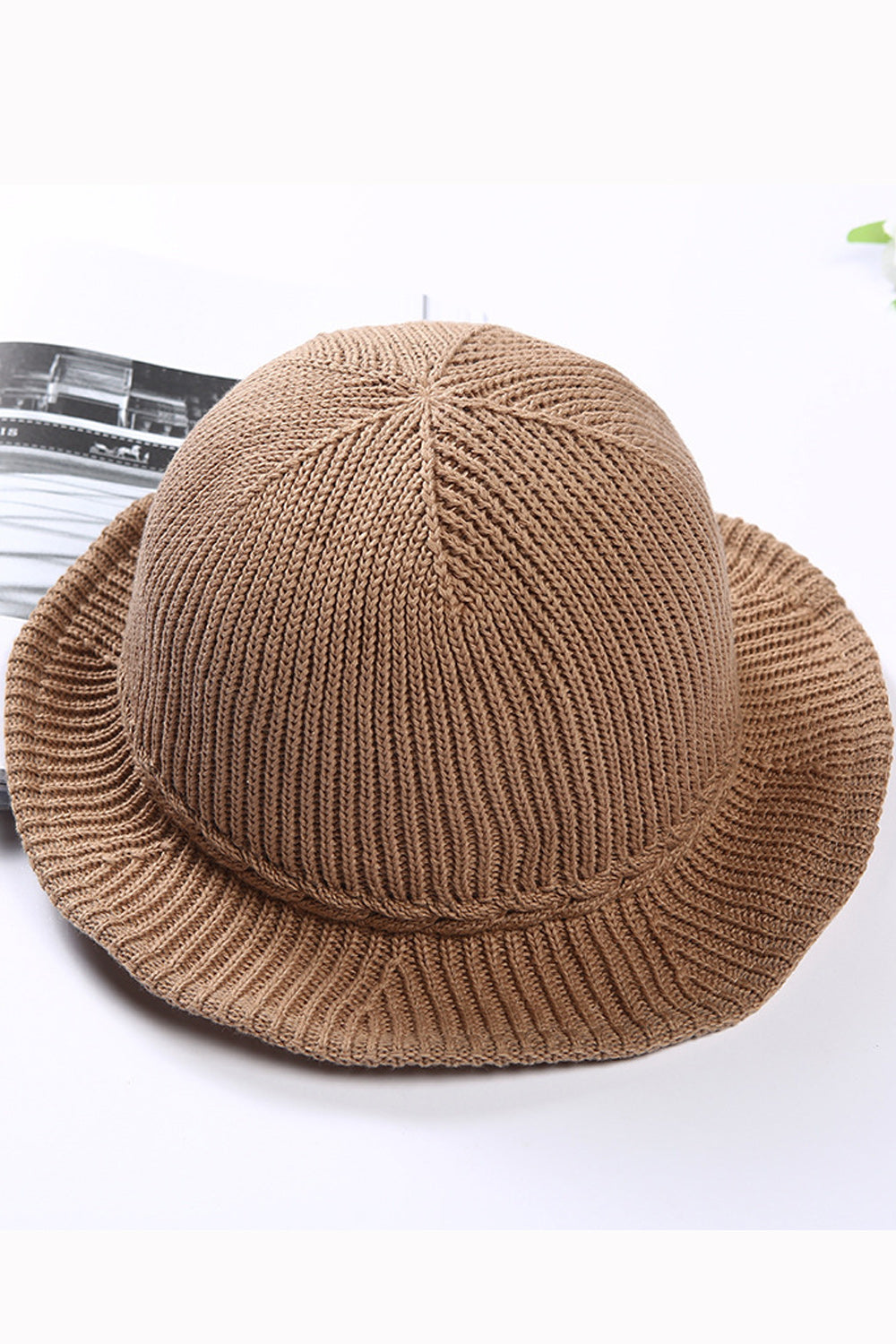 Women Breathable Solid Color Hollow Mesh Knitted Basin Cap